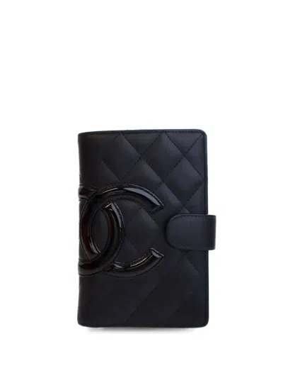 Pre-owned Chanel 2014 Calfskin Cambon Ligne Compact Zipped Wallet Long Wallets