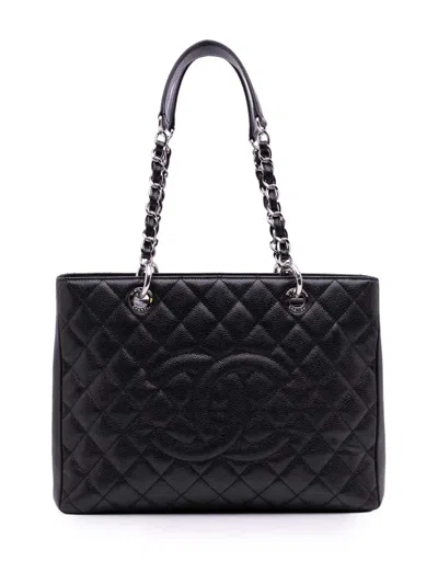 Pre-owned Chanel 2014 Caviar Grand Shopping Tote Bag In Black