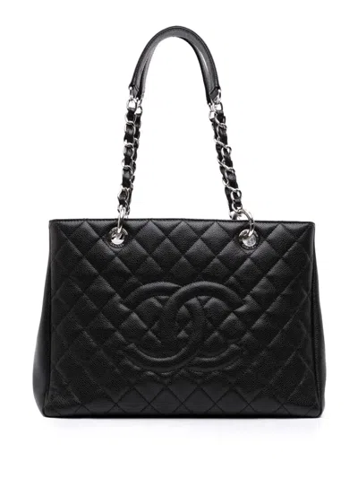 Pre-owned Chanel 2014 Caviar Grand Shopping Tote Bag In Black