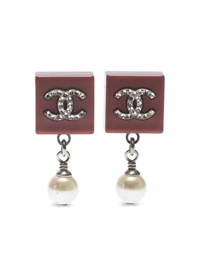 Pre-owned Chanel 2014 Cc Earrings In Silver