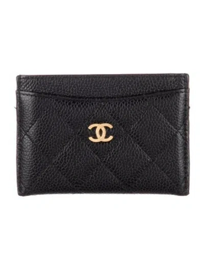 Pre-owned Chanel 2014 Cc Quilted Card Holder Card Holder In Black