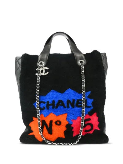 Pre-owned Chanel 2014  No. 5 Comic Tote Bag In Black