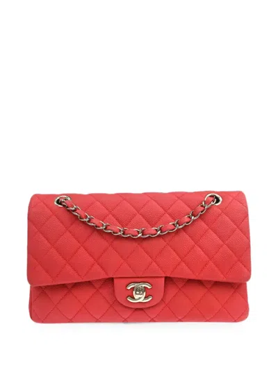 Pre-owned Chanel 2014 Classic Double Flap Shoulder Bag In Red