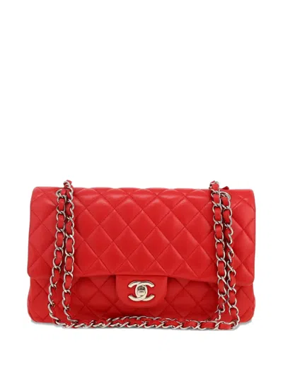Pre-owned Chanel 2014 Double Flap Shoulder Bag In Red