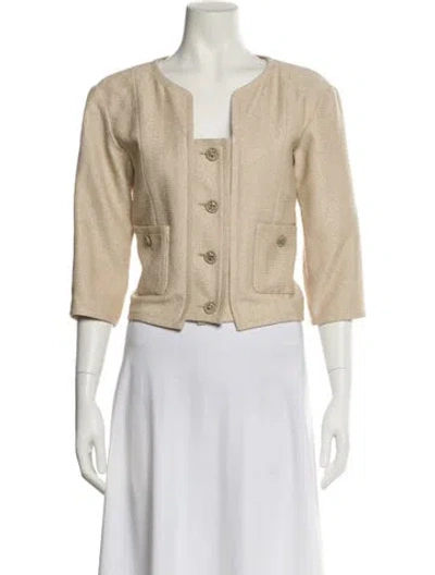 Pre-owned Chanel 2014 Evening Jacket In Gold