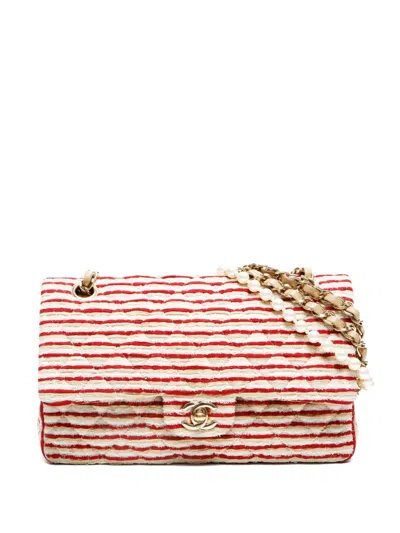 Pre-owned Chanel 2014 Flap Double-chain Shoulder Bag In Neutral