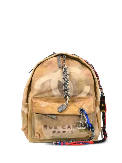 Pre-owned Chanel 2014 Graffiti Act 2 Backpack In Neutral