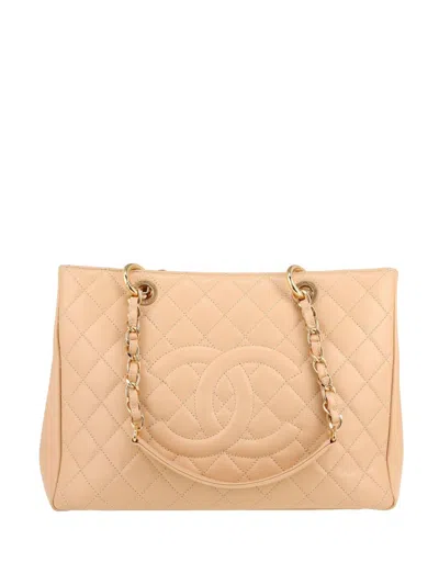 Pre-owned Chanel 2014 Grand Shopping Gst Tote Bag In Neutrals