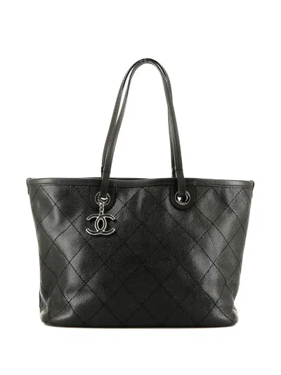 Pre-owned Chanel 2014 Grand Shopping Tote Bag In Black