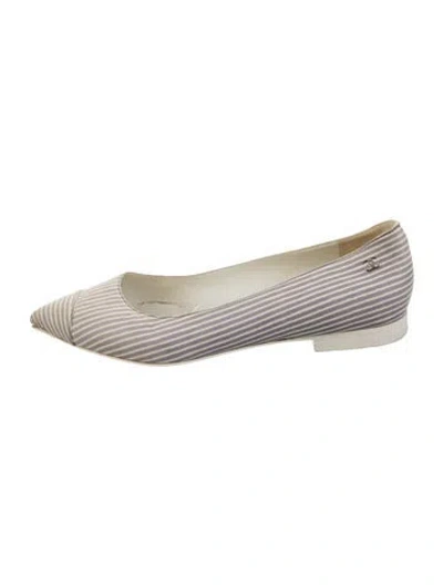 Pre-owned Chanel 2014 Interlocking Cc Logo Ballet Flats In Blue