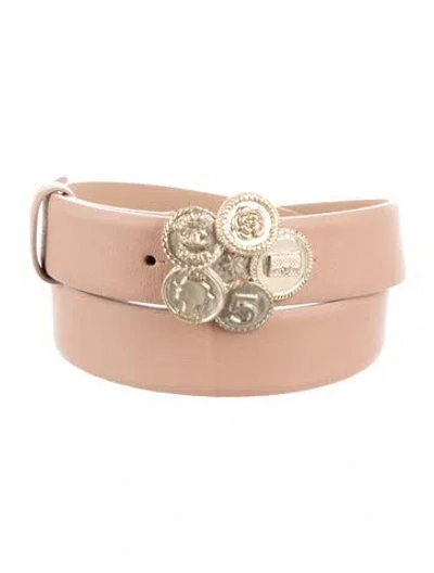 Pre-owned Chanel 2014 Interlocking Cc Logo Belt In Neutral