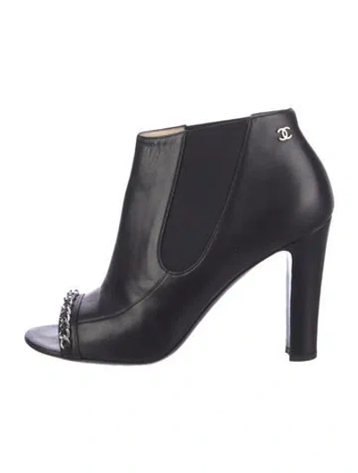 Pre-owned Chanel 2014 Interlocking Cc Logo Boots In Black