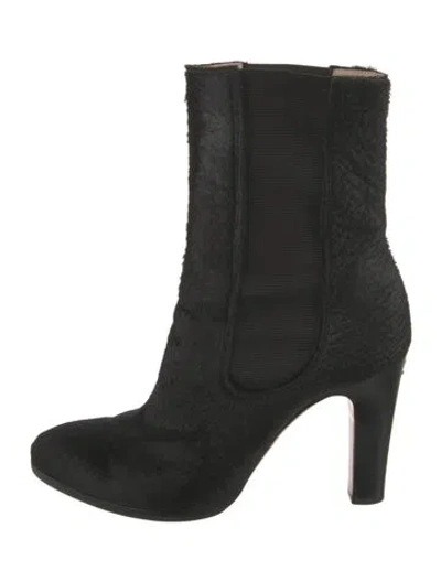 Pre-owned Chanel 2014 Interlocking Cc Logo Boots In Black