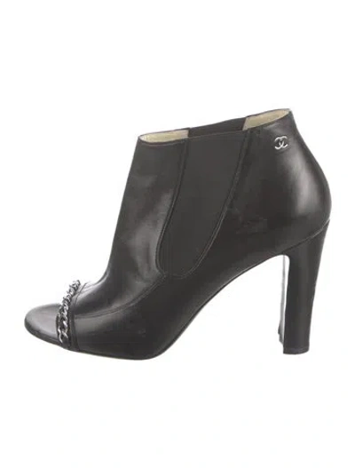 Pre-owned Chanel 2014 Interlocking Cc Logo Boots In Black