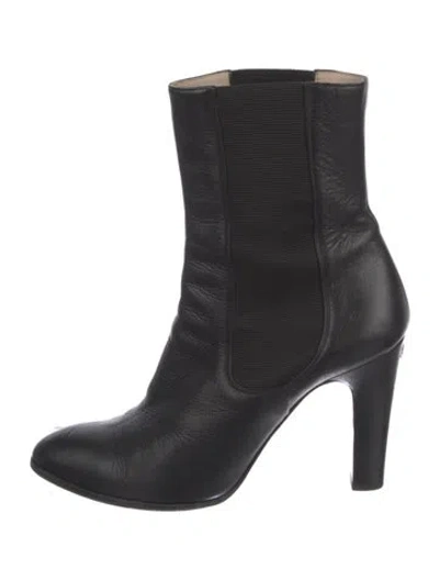 Pre-owned Chanel 2014 Interlocking Cc Logo Boots In Black