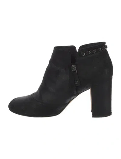 Pre-owned Chanel 2014 Interlocking Cc Logo Boots In Black