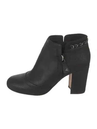 Pre-owned Chanel 2014 Interlocking Cc Logo Boots In Black
