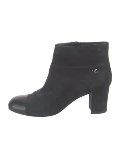 Pre-owned Chanel 2014 Interlocking Cc Logo Boots In Blue