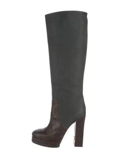 Pre-owned Chanel 2014 Interlocking Cc Logo Boots In Multi