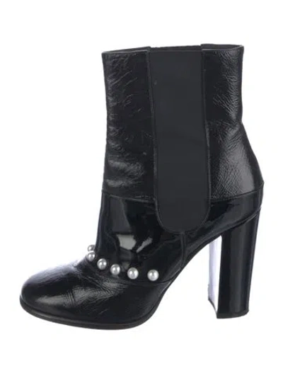 Pre-owned Chanel 2014 Interlocking Cc Logo Chelsea Boots In Black