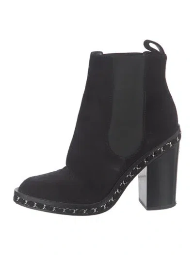 Pre-owned Chanel 2014 Interlocking Cc Logo Chelsea Boots In Black