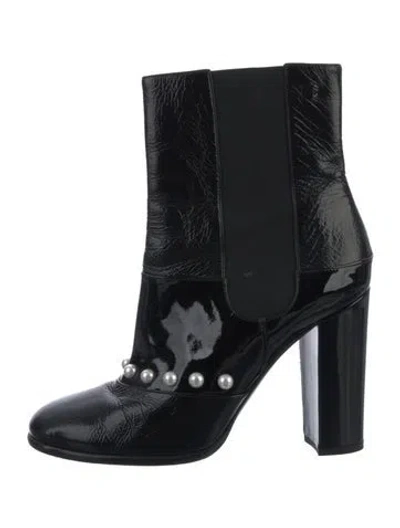Pre-owned Chanel 2014 Interlocking Cc Logo Chelsea Boots In Black