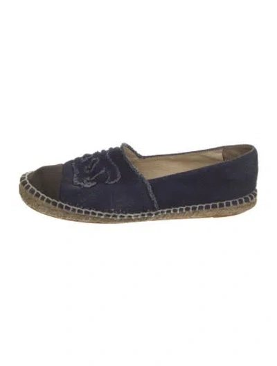 Pre-owned Chanel 2014 Interlocking Cc Logo Espadrilles In Blue