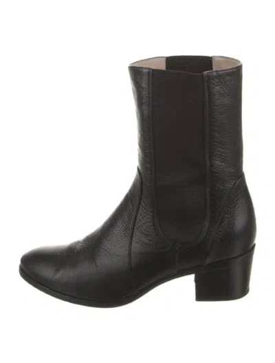 Pre-owned Chanel 2014 Interlocking Cc Logo Moto Boots In Black