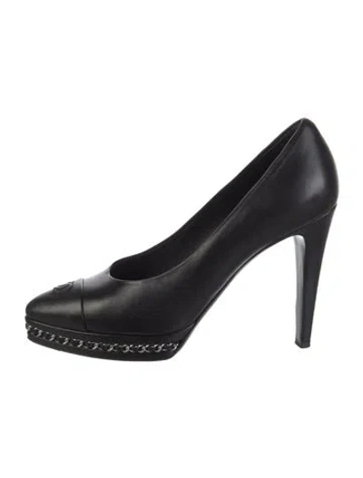Pre-owned Chanel 2014 Interlocking Cc Logo Pumps In Black
