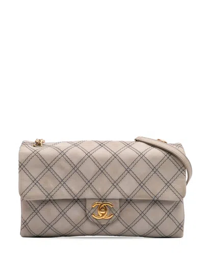 Pre-owned Chanel 2014 Jumbo Quilted Calfskin Triple Stitched Flap Crossbody Bag