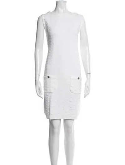 Pre-owned Chanel 2014 Knee-length Dress In Neutrals/white
