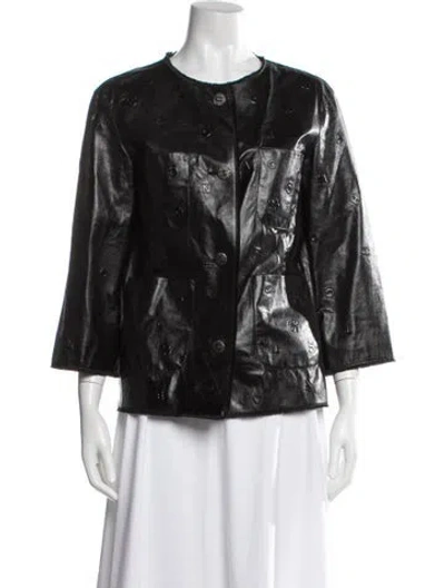 Pre-owned Chanel 2014 Lambskin Jacket In Black