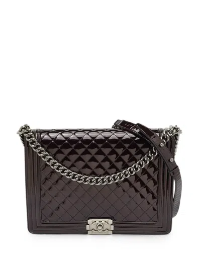 Pre-owned Chanel 2014 Large Boy Diamond-quilted Shoulder Bag In Red