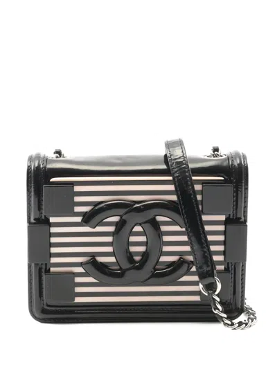 Pre-owned Chanel 2014 Lego Boy Shoulder Bag In Black