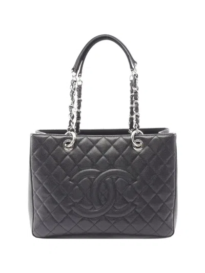 Pre-owned Chanel 2014 Matelassé Gst Tote Bag In Black