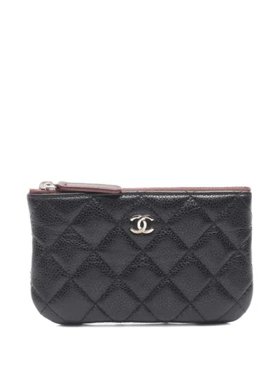 Pre-owned Chanel 2014 Matelassé Pouch In Black