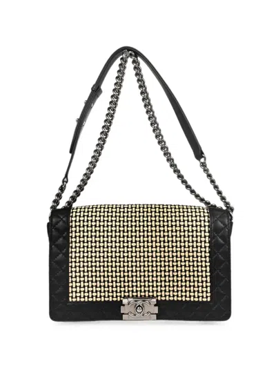 Chanel 2014 Medium Boy Reverso Shoulder Bag In Black