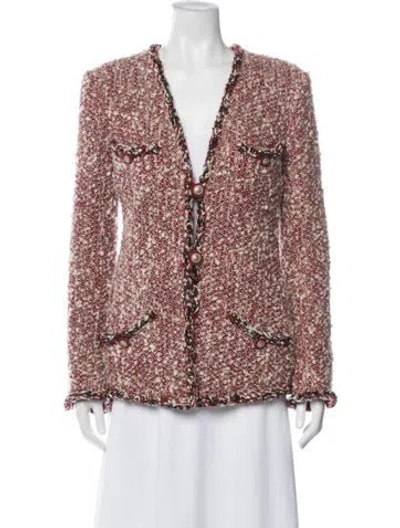 Pre-owned Chanel 2014 Metiers D'art Collection Jacket W/ Tags In Red