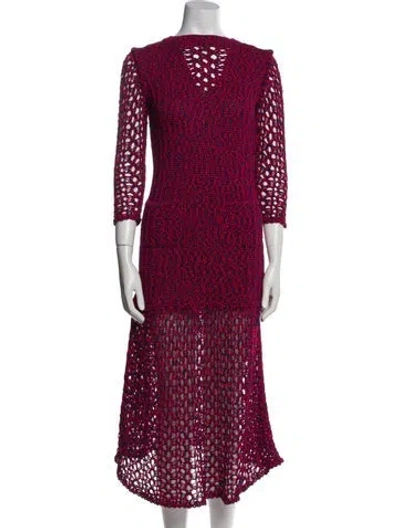 Pre-owned Chanel 2014 Midi Length Dress In Multi