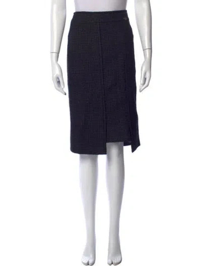 Pre-owned Chanel 2014 Midi Length Skirt In Blue