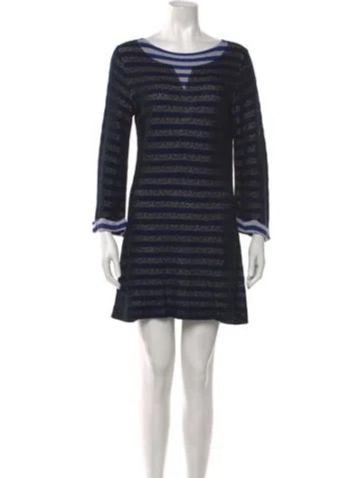 Pre-owned Chanel 2014 Mini Dress In Black/blue