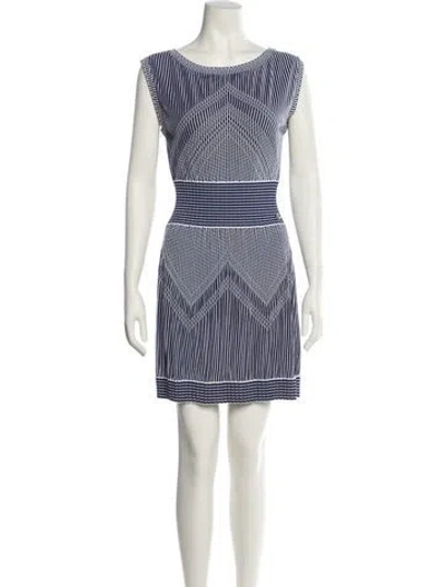 Pre-owned Chanel 2014 Mini Dress In Blue