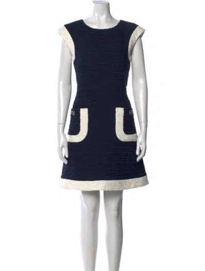 Pre-owned Chanel 2014 Mini Dress In Blue