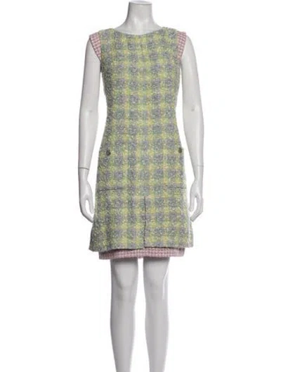 Pre-owned Chanel 2014 Mini Dress In Blue