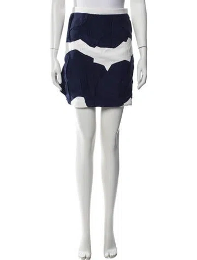 Pre-owned Chanel 2014 Mini Skirt In Blue/neutrals