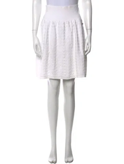 Pre-owned Chanel 2014 Mini Skirt In White