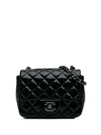 Pre-owned Chanel 2014 Mini Square Classic Patent Single Flap Crossbody Bag