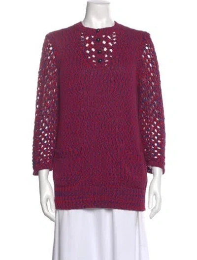 Pre-owned Chanel 2014 Mock Neck Sweater In Red