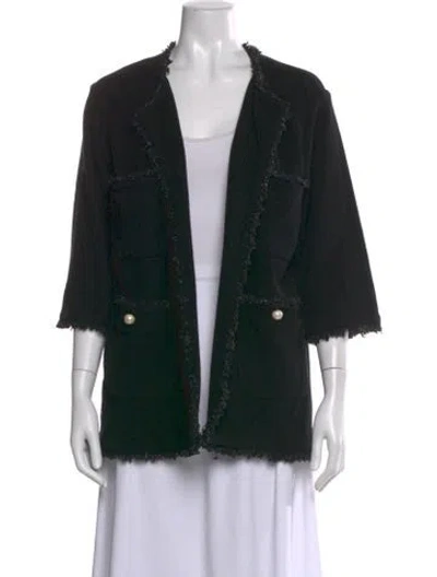 Pre-owned Chanel 2014 Open Front Sweater In Black