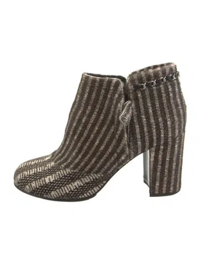Pre-owned Chanel 2014 Paris-dallas Boots In Brown